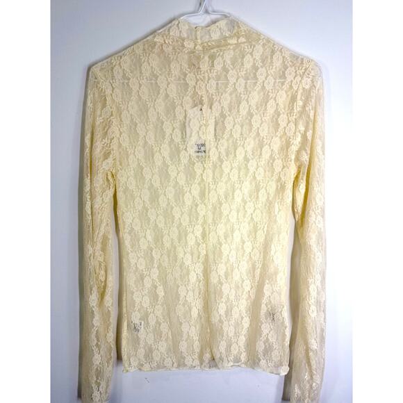 Vintage inspired lace stretch ivory women's top size M - Picture 1 of 8